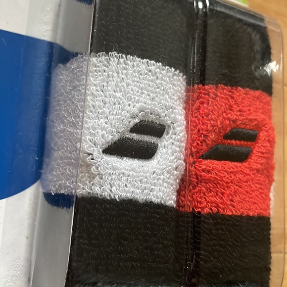 Babolat reversible jumbo wristband white and orange/red - Picture 3 of 3